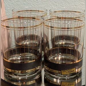 Vintage Culver 22k Gold Ball Glasses – Set of 4 - bottle not included